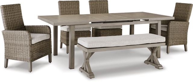 Signature Design by Ashley® Beach Front Beige Outdoor 42" Dining Table-4