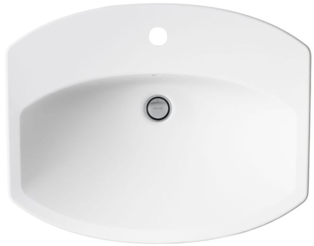 Kohler Cimarron® White 22.75" Single Faucet Hole Rectangle Drop-In Bathroom Sink-1