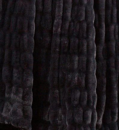 HiEnd Accents Ruched Rabbit Black Double-Sided Throw Blanket-3