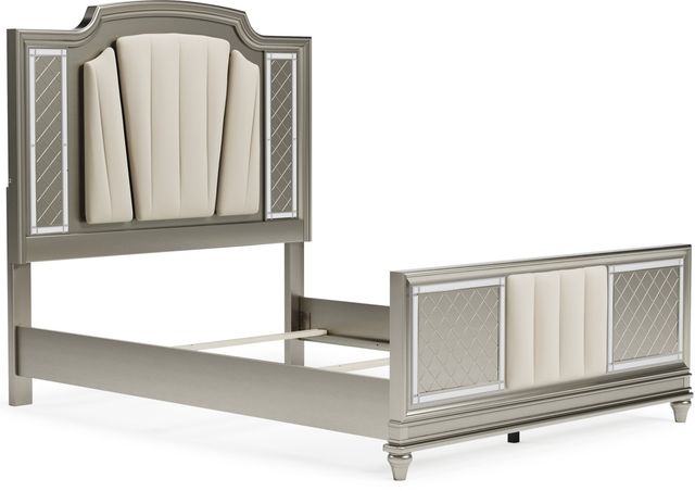 Signature Design by Ashley® Chevanna Platinum Queen Upholstered Panel Bed-1