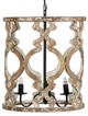 A & B Home Black/Whitewash Wood and Iron Chandelier-0