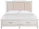 Magnussen Home® Willowbrook Egg Shell White/Natural King Upholstered Panel Storage Bed-1