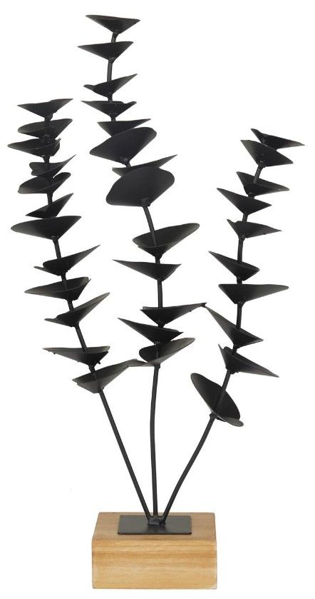 Deco Marche Black 9'' Leaf Sculpture-2
