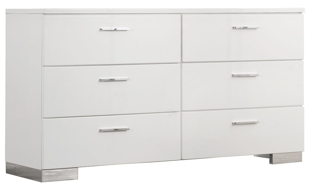 Coaster® Felicity Glossy White Dresser