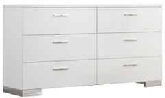 Coaster® Felicity Glossy White Dresser