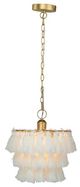 A & B Home Gold/White Iron And Cotton Thread Chandelier-1