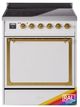 Ilve® Nostalgie II Noblesse 30'' Custom RAL Color Pro Style Induction Range with Brass Trim-0