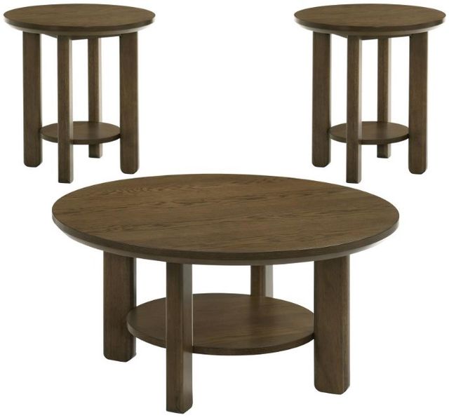 Coaster® Ottowa 3-Piece Brown Coffee Table Set-0