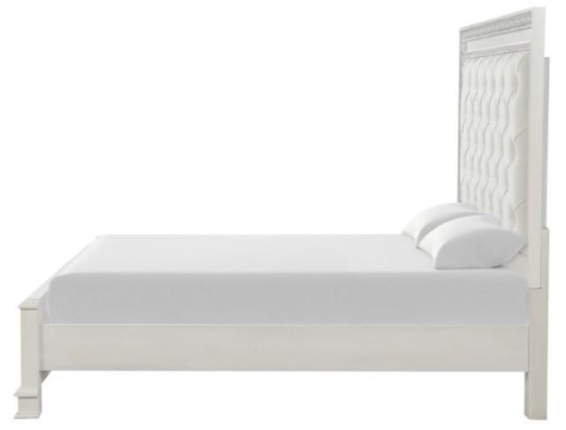 Furniture of America® Stella Mia Creamy White Upholstered Eastern King Panel Bed-2