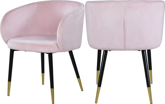 Meridian Furniture Louise Pink Velvet Dining Chair-1