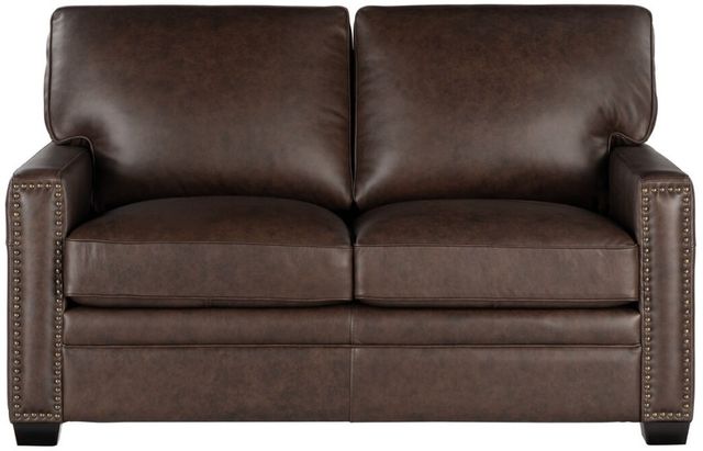 Leather Italia™ Cambria Dalton Brown Chestnut Loveseat-0