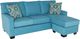 Dynasty Furniture 0907 Teal Sofa with Floating Ottoman-0