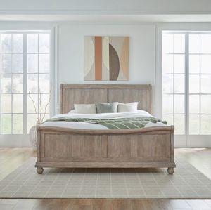 Liberty Furniture Rustic Traditions Saddle Tan Queen Sleigh Bed