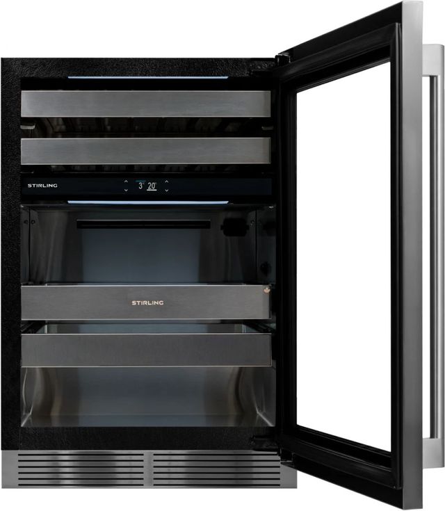 Stirling 24" 5.3 Cu. Ft. Stainless Steel Built In Beverage Center-1
