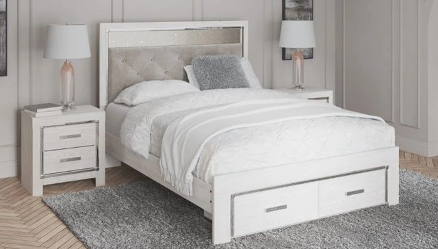 Signature Design by Ashley® Altyra White King Upholstered Storage Bed-4