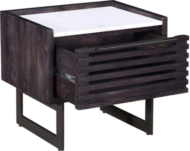 Moe's Home Collection Paloma Black Nightstand with White Marble Top-1