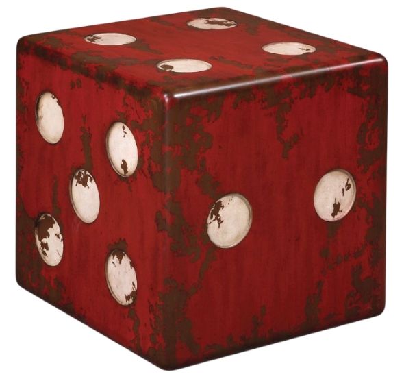 Uttermost® Dice Burnt Red Accent Table-0