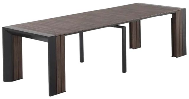 Transformer Table Transformer Black/Dark Walnut Aluminum/Polystyrene Outdoor Extendable Dining Table-1