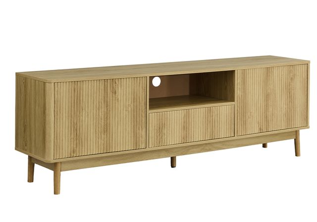 Monarch Specialties Inc. Light Walnut 72" TV Stand with Storage-0