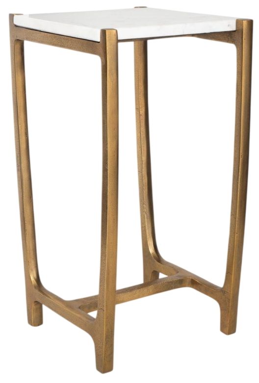 Uttermost® Affinity White Accent Table with Gold Base-0