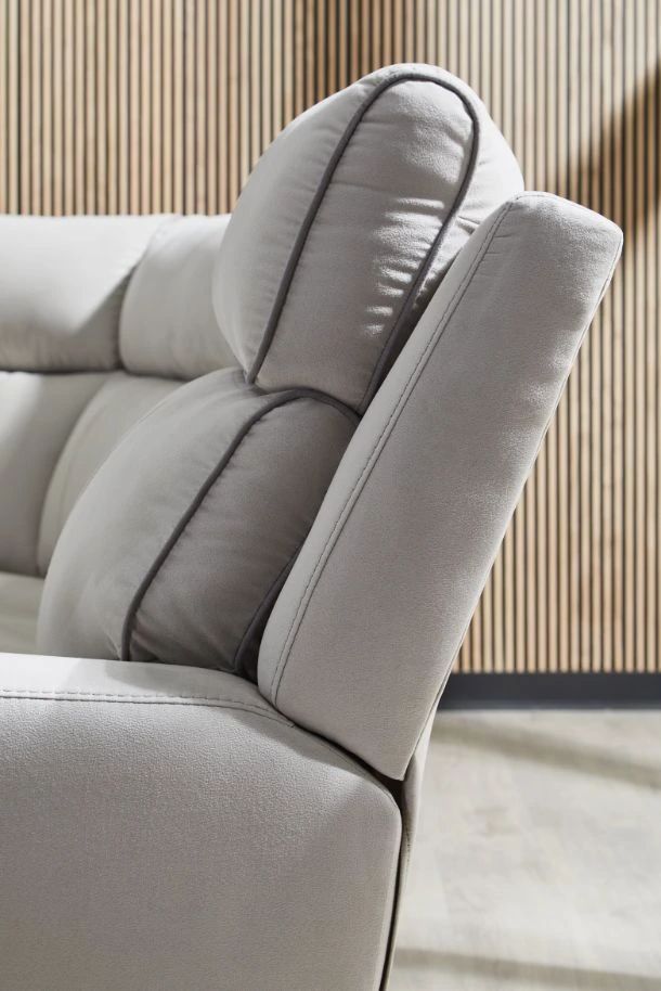 Signature Design by Ashley® Social Pointe 5-Piece Ash/Pearl L-Shape Power Reclining Sectional-2