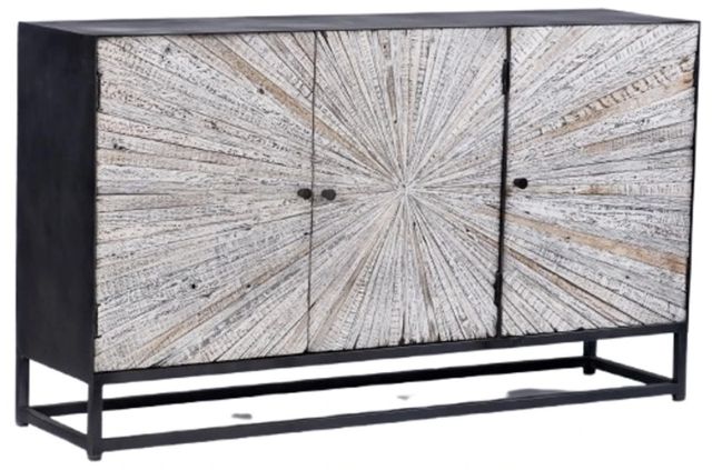 Jofran Inc. Astral Plains Reclaimed Gray 3-Door Accent Cabinet-0