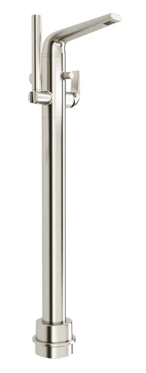 DXV Modulus Brushed Nickel Single Handle Floor Mount Bathtub Filler with Hand Shower and Lever Handle-0