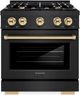 ZLINE Select Autograph Edition 30" Black Stainless Steel Pro Style Gas Range with Polished Gold Accents-0