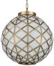 Currey & Company Polyhedron Antique Brass/White Small Pendant-1