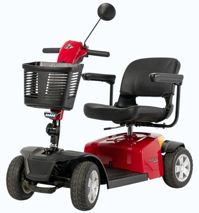 Mega Motion Rascal® Conquest Black/Red 4-Wheel Mobility Scooter-0