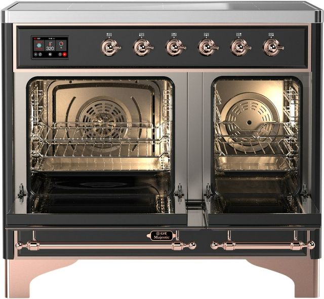 Ilve® Majestic III 40" Graphite Matte Pro Style Induction Range with Solid Door and Copper Trim-1