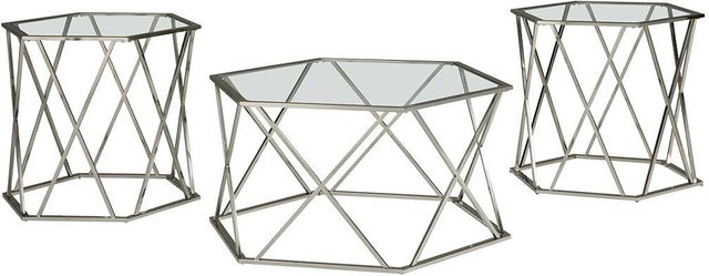 Signature Design by Ashley® Madanere 3-Piece Chrome Occasional Table Set-0