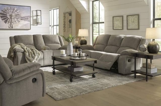 Signature Design by Ashley® Draycoll 2-Piece Pewter Reclining Living Room Set-3