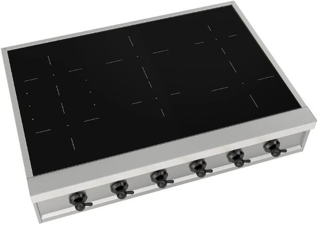Ilve Nostalgie II 36” Stainless Steel Induction Rangetop with 6 Elements and Burnished Trim-2
