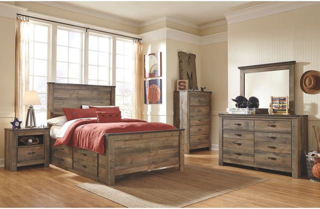 Signature Design by Ashley® Trinell 2-Piece Brown Full Bookcase Headboard Bed Set-3