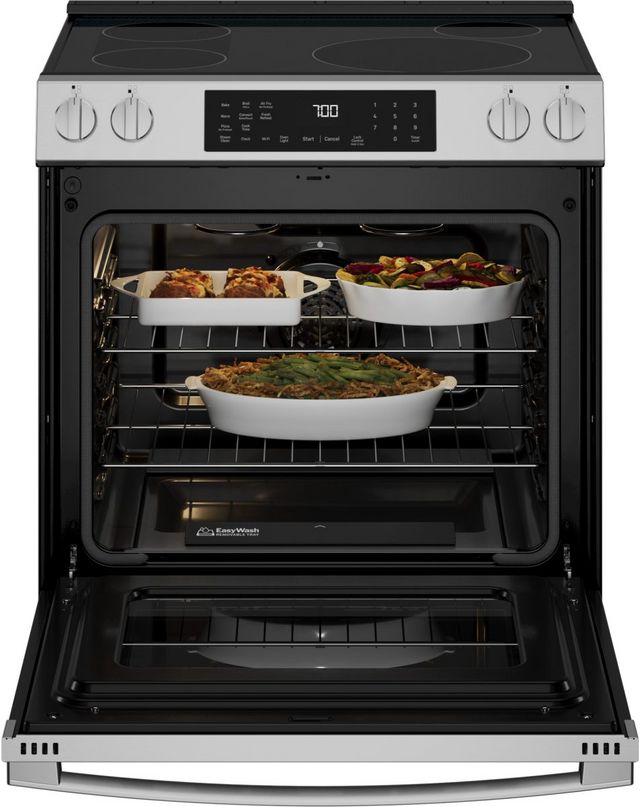 GE Profile™ 30" Fingerprint Resistant Stainless Steel Smart Slide In Induction Range with No Preheat Air Fry and EasyWash™ Oven Tray-3
