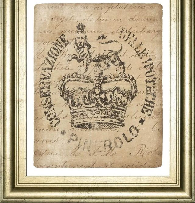 Classy Art Letter Crest IV Vintage v2 by Wild Apple Portfolio Wall Art-1