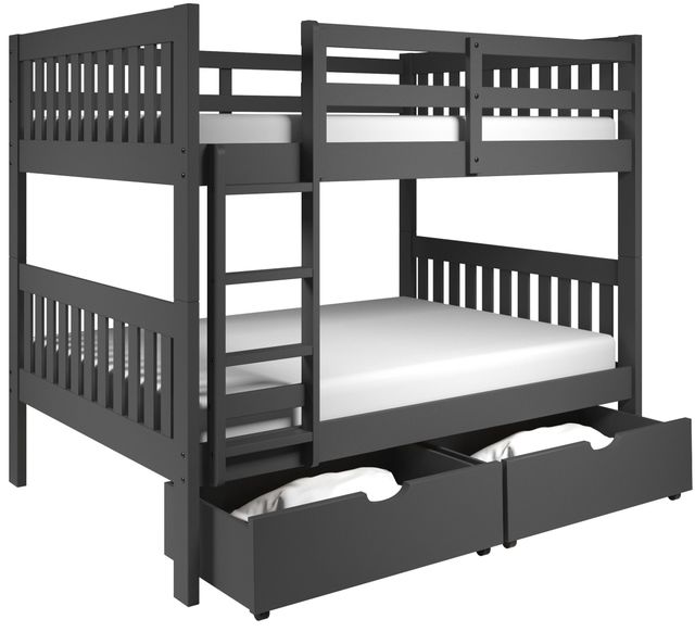 Donco Kids Austin Mission Dark Gray Full/Full Bunk Bed with Drawer Storage-0