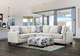 Furniture of America® Heathfield Blue/Brown/White Ottoman-1