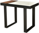 Moe's Home Collection Blox Black Iron Side Table with Brown and White Top-2