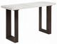 ACME Furniture Edwyn White Marble Top Sofa Table with Brown Base-0
