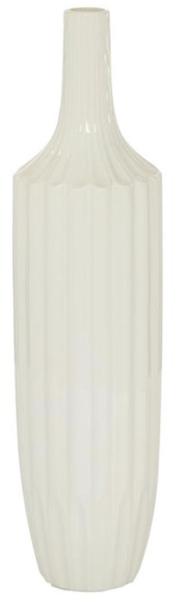 Deco Marche White 19” Stripe Texture Vase-1