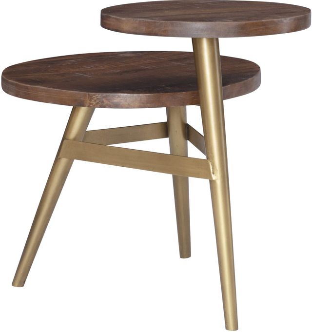 Powell® Collis Natural Two Tiered Side Table with Muted Gold Base-2