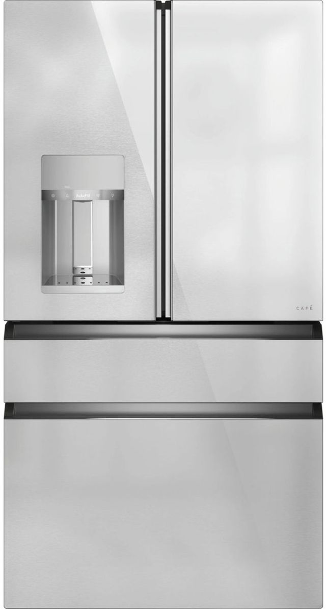 OVERSTOCK Café™ 36 in.  22.3 Cu. Ft. Platinum Glass Counter Depth French Door Refrigerator-0