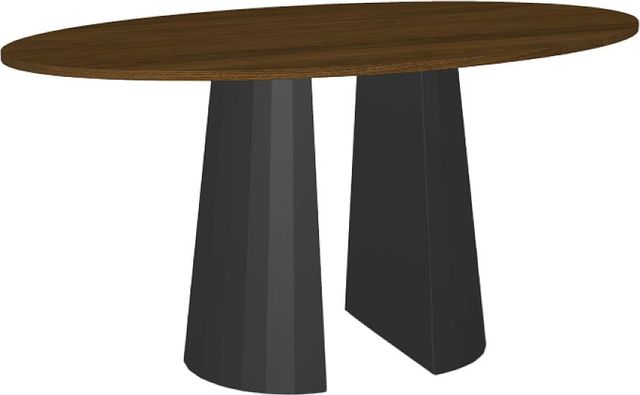 Amisco Customizable Gemma 72" Oval Pub Table with 1" Walnut Veneer Top-0