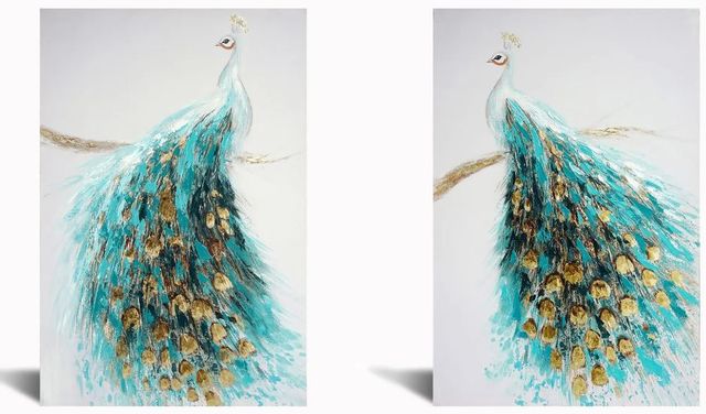 Classy Art 2-Piece Style 18 Hand Painted Textured Canvas in Frame Wall Art Set-1