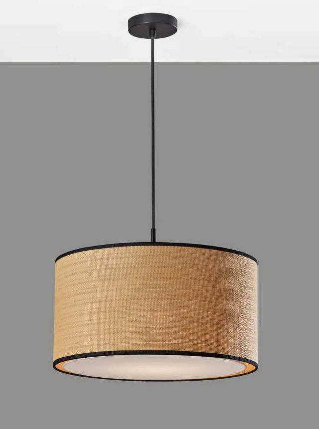 Adesso® Harvest Black Large Drum Pendant-2