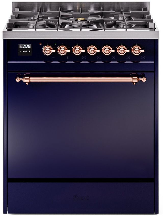 Ilve® Nostalgie II Series 30" Midnight Blue Pro Style Dual Fuel Range-0