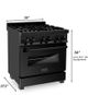 ZLINE 30" Black Stainless Steel Pro Style Dual Fuel Range-3