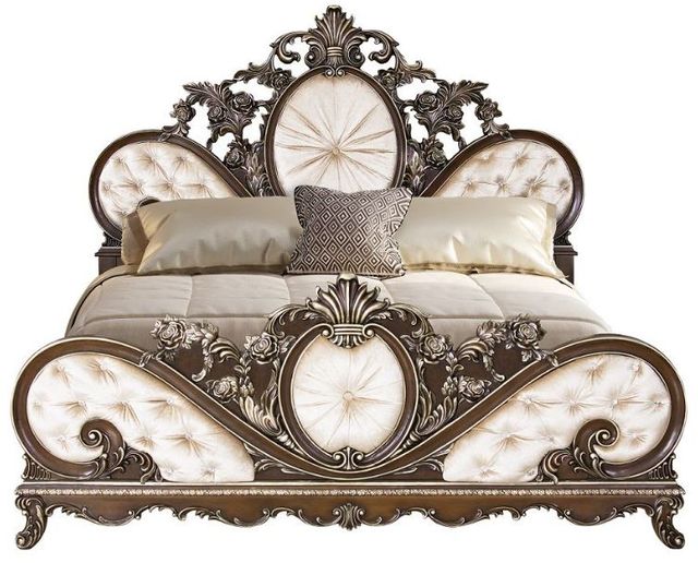 ACME Furniture Devany Cherry/Cream Eastern Queen Panel Bed-3